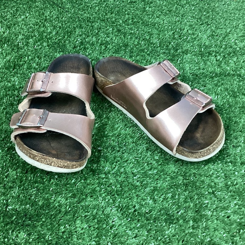 Birkenstock Arizona Slip On Sandals Metallic Pink
